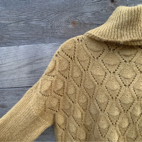 Elsamanda Anthropologie Cowl Neck Sweater Womens M Mohair Textured Sheer Italy - Picture 10 of 16